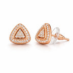 Rose Gold Triangle Stud Earrings