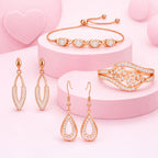 Rose Gold Plated American Diamond Jewelry Set for Women