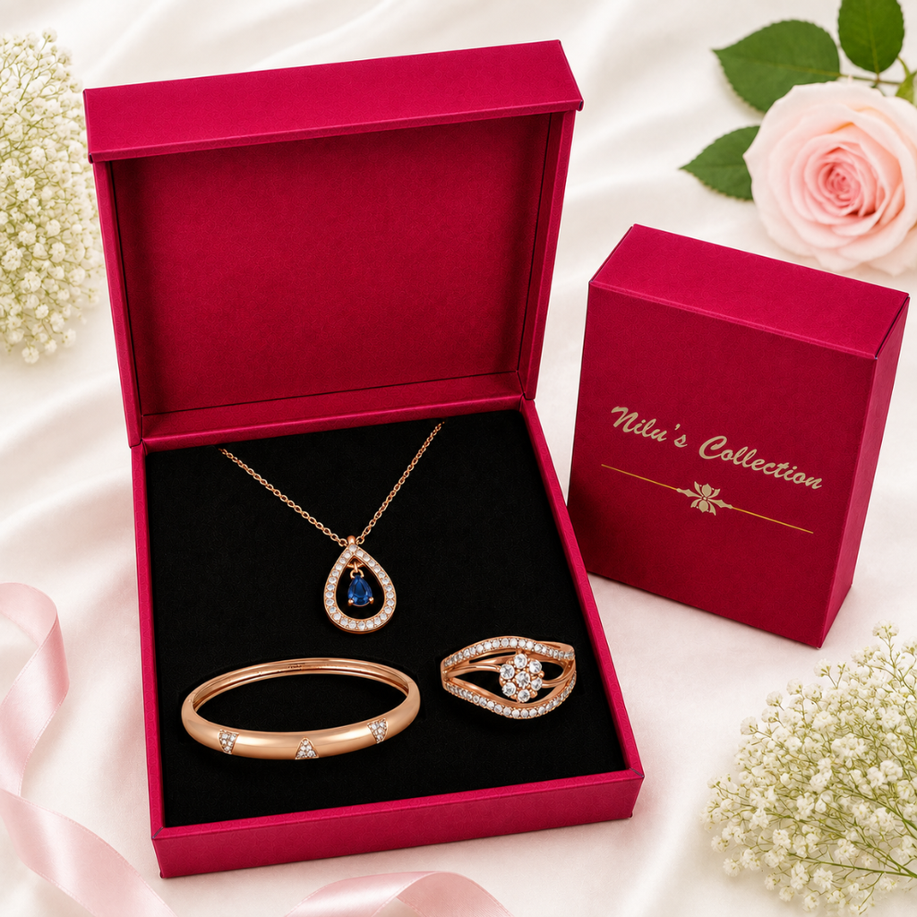 Rose Gold Jewellery Gift Set for Women