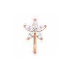 Rose Gold Floral Non Piercing Nose Pin