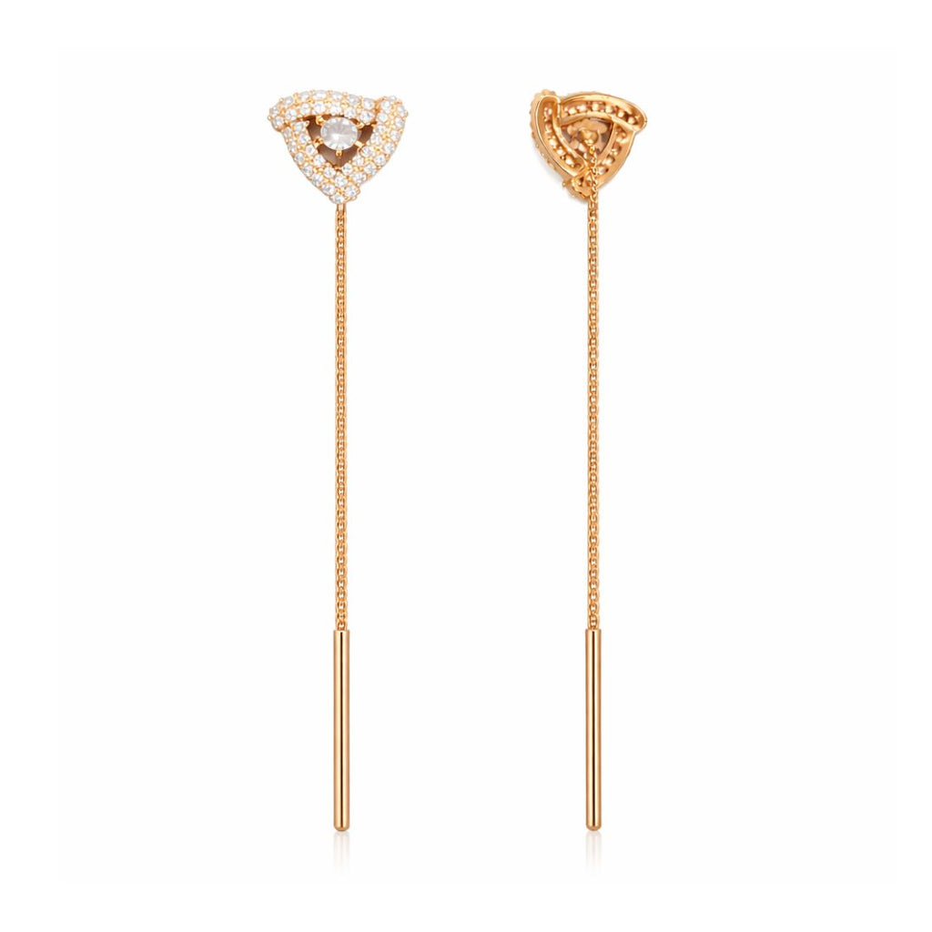 Rose Gold Plated Sui Dhaga Dangle Earrings
