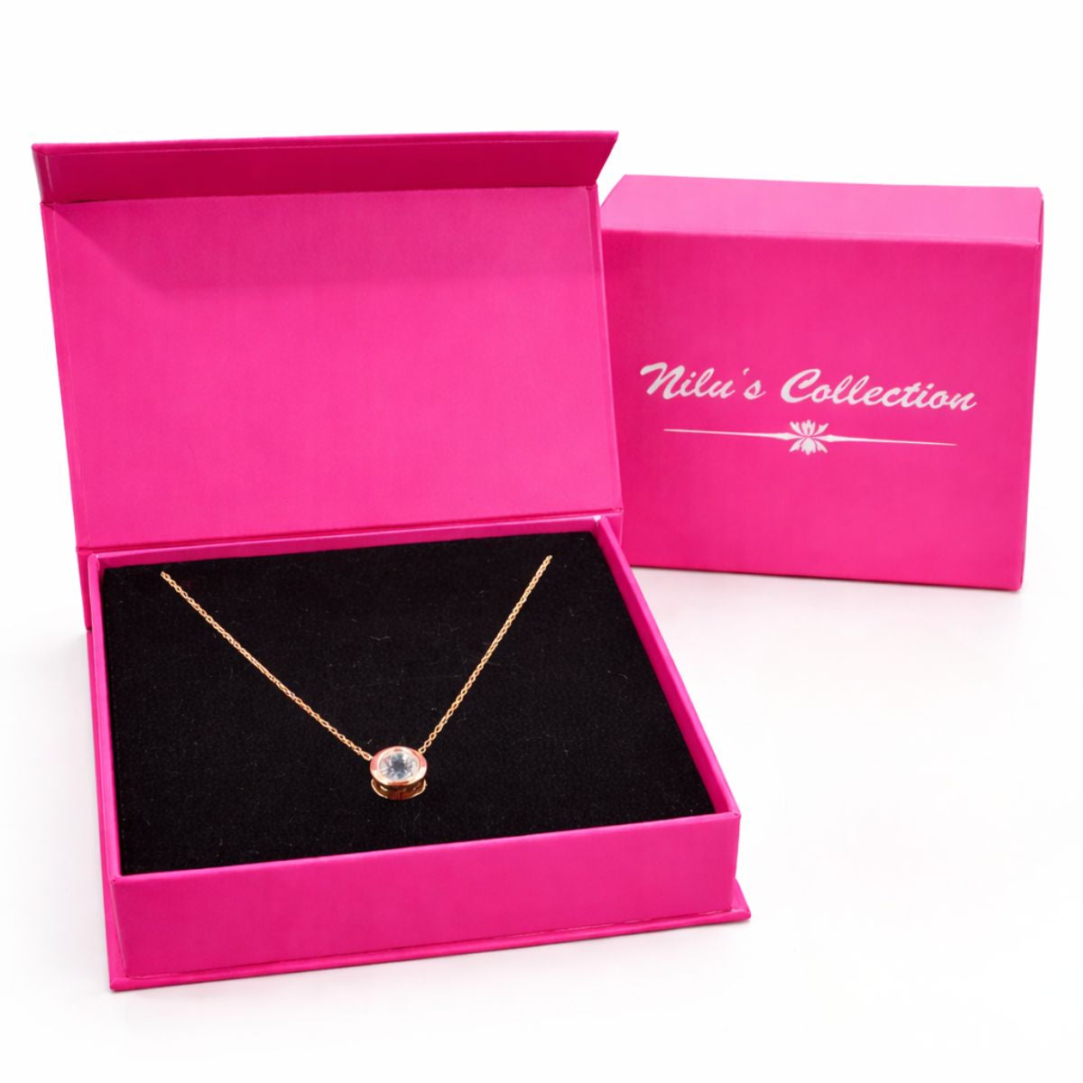 Gift Rose Gold Plated Pendant With Earrings And Finger Ring For Women And Girls