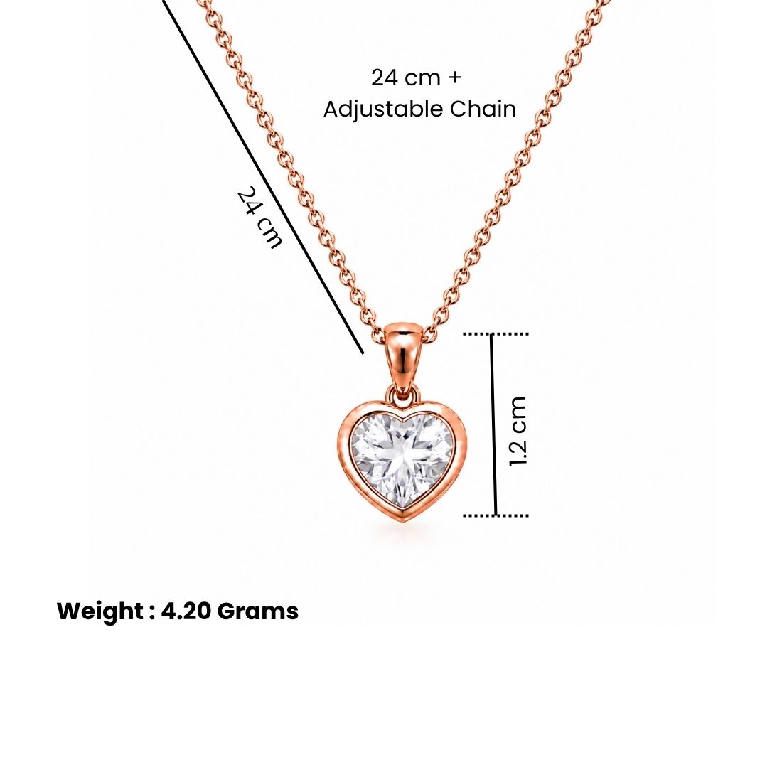 Rose Gold Heart Pendant