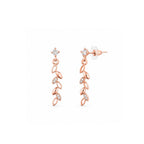 Rose Gold Leaf Drop Earrings