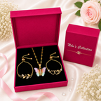 Gold Pendant & Bracelet Gift Set for Women