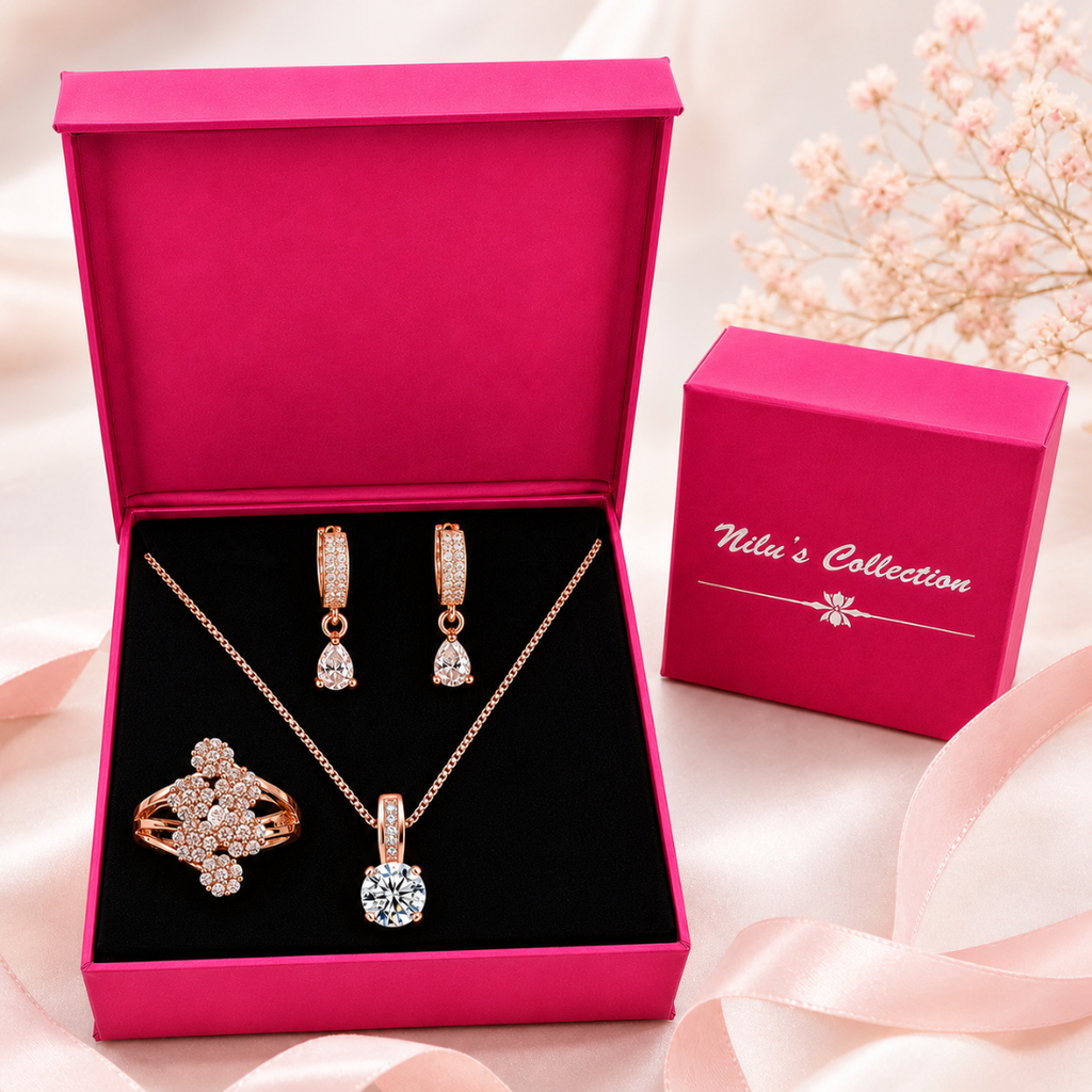 Rose Gold Plated Jewellery Gift Set for Women