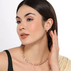 Rose Gold Plated Leaf Design Necklace Set