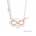 Rose Gold Infinity Butterfly Pendant For Women