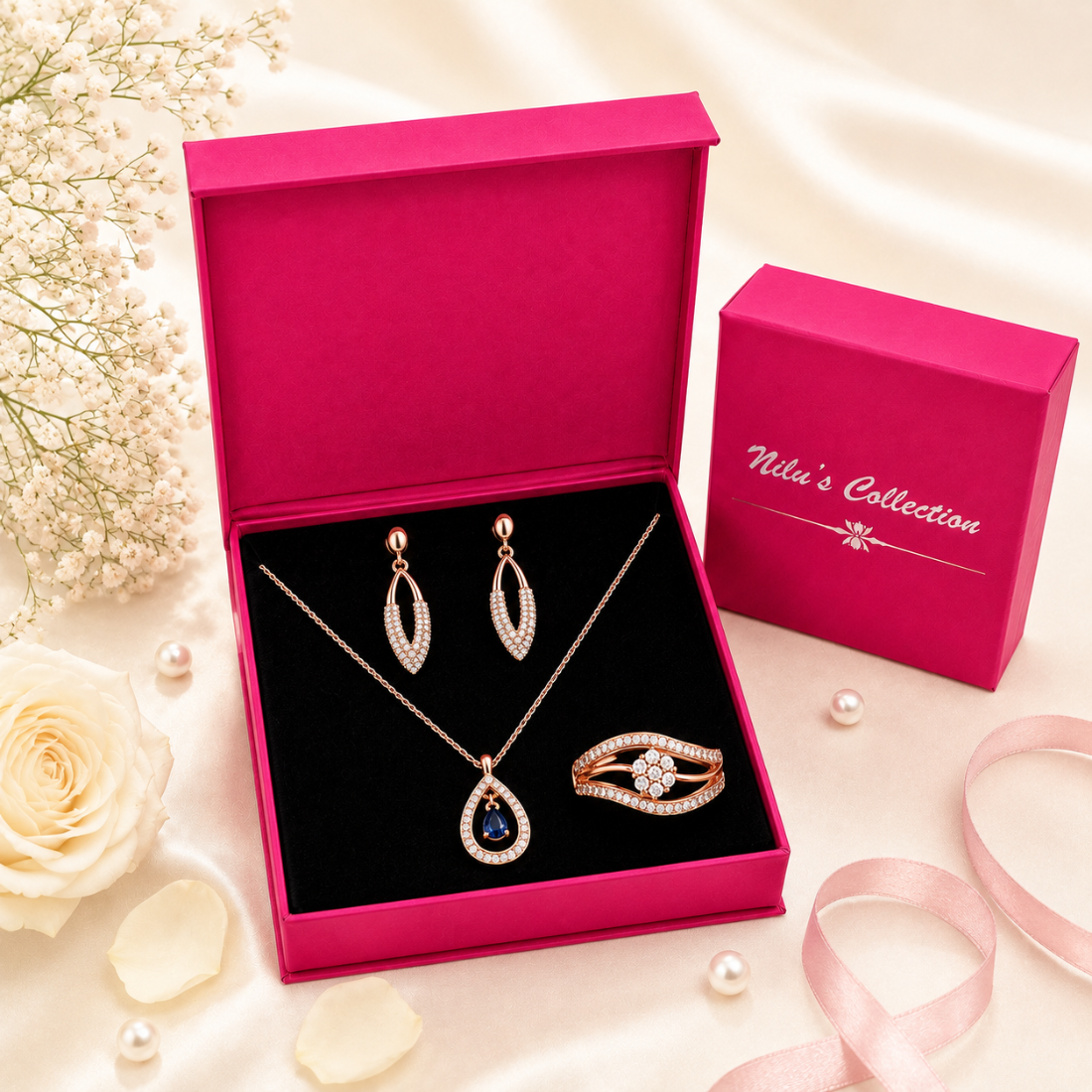 Rose Gold Jewellery Gift Set for Women