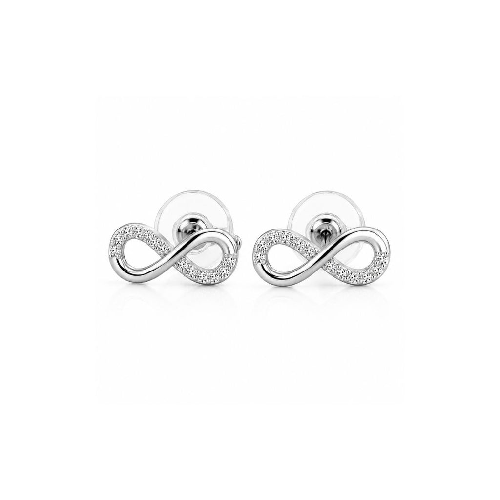 Silver Infinity Stud Earrings