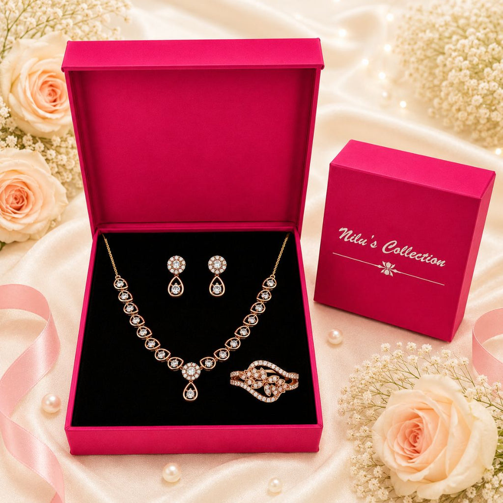 Rose Gold Jewellery Gift Set For Women