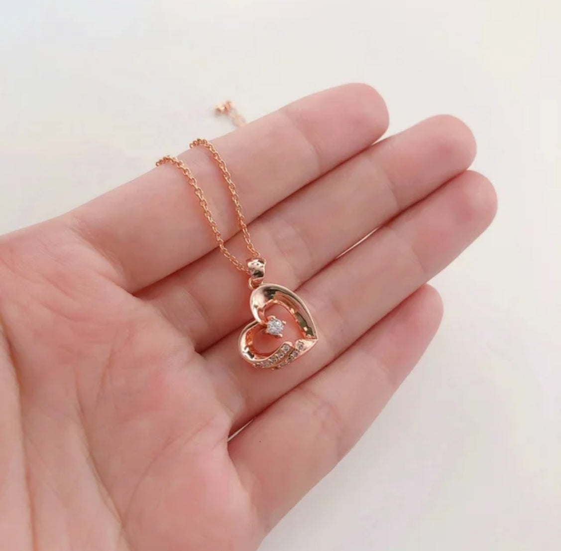 Affordable rose gold heart pendant necklace | Love Pendant for Women | Dainty rose gold heart necklace for gifts