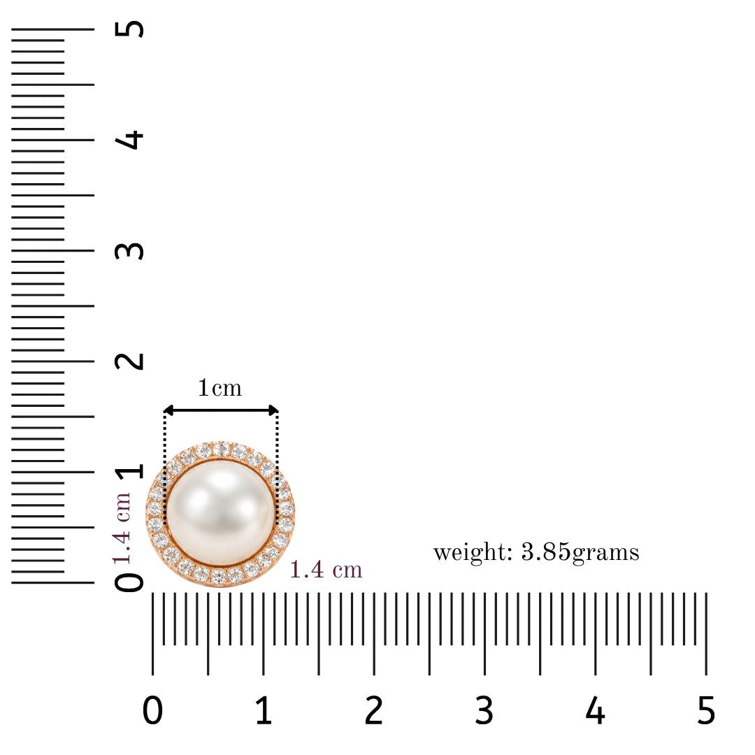 Rose Gold Pearl Stud Earrings