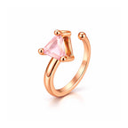 Rose Gold Plated Pink Triangle Crystal Non-Piercing Nose