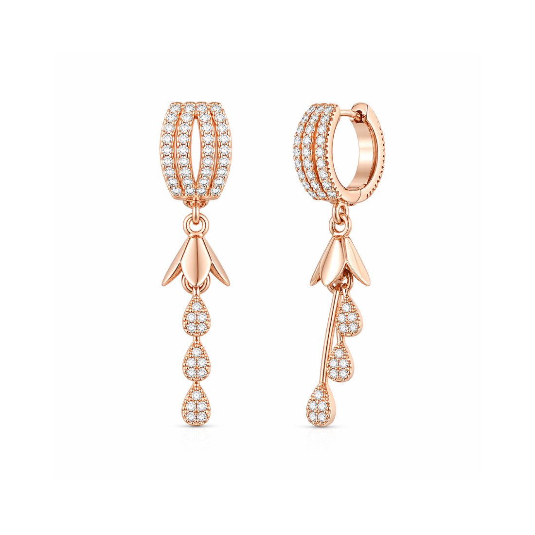 Rose Gold Jhumki Drop Earrings for Women