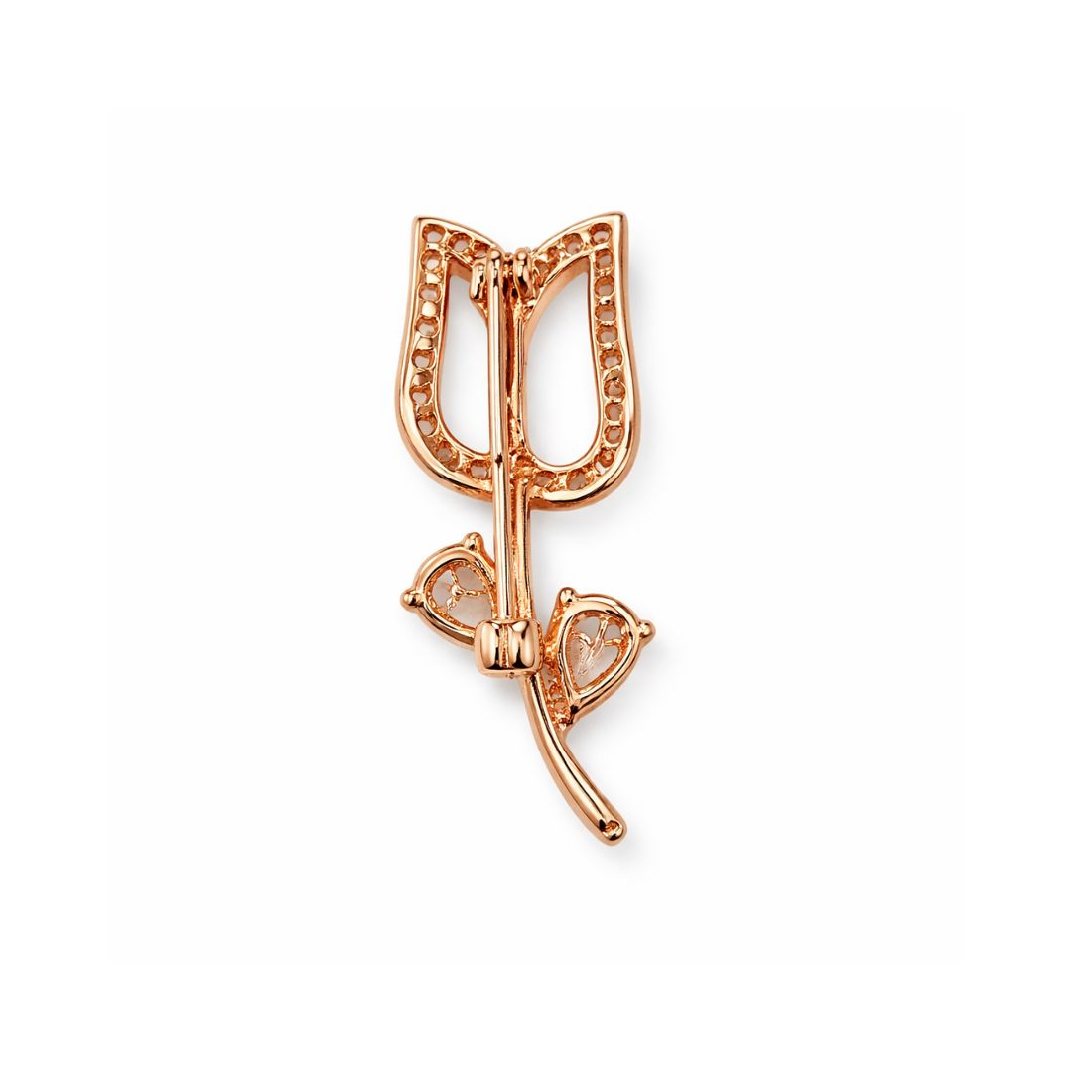 Rose Gold Floral Brooch Pin, Saree Pin