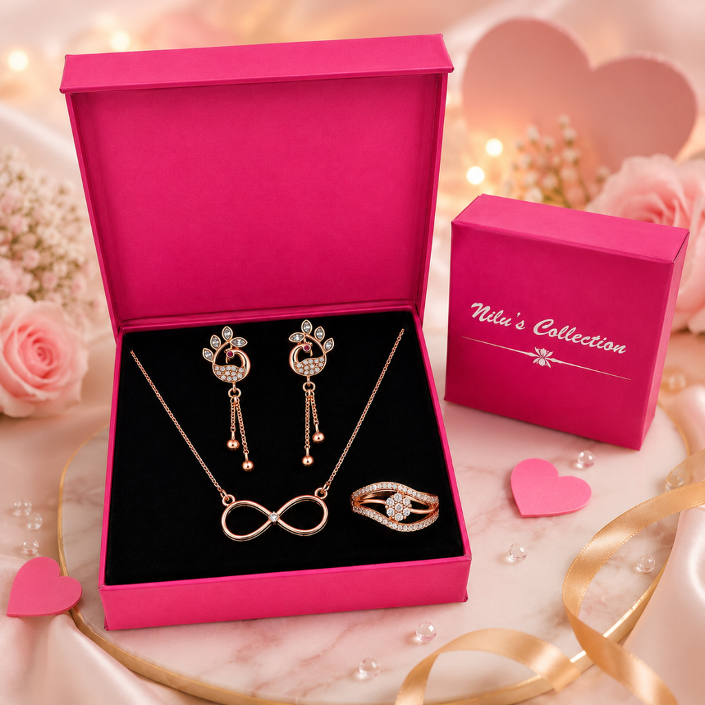 Rose Gold Jewelry Gift Set for Women