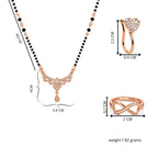Rose Gold Mangalsutra With Nosepin And Ring