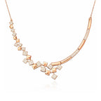 Rose Gold Plated Cubic Necklace Set with Earrings | American Diamond for Women & Girl | Gift For her