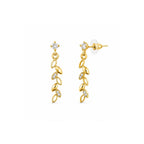 Gold Leaf Drop Earrings for Women