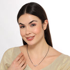 Rose Gold Peacock Mangalsutra With Black Bead Chain