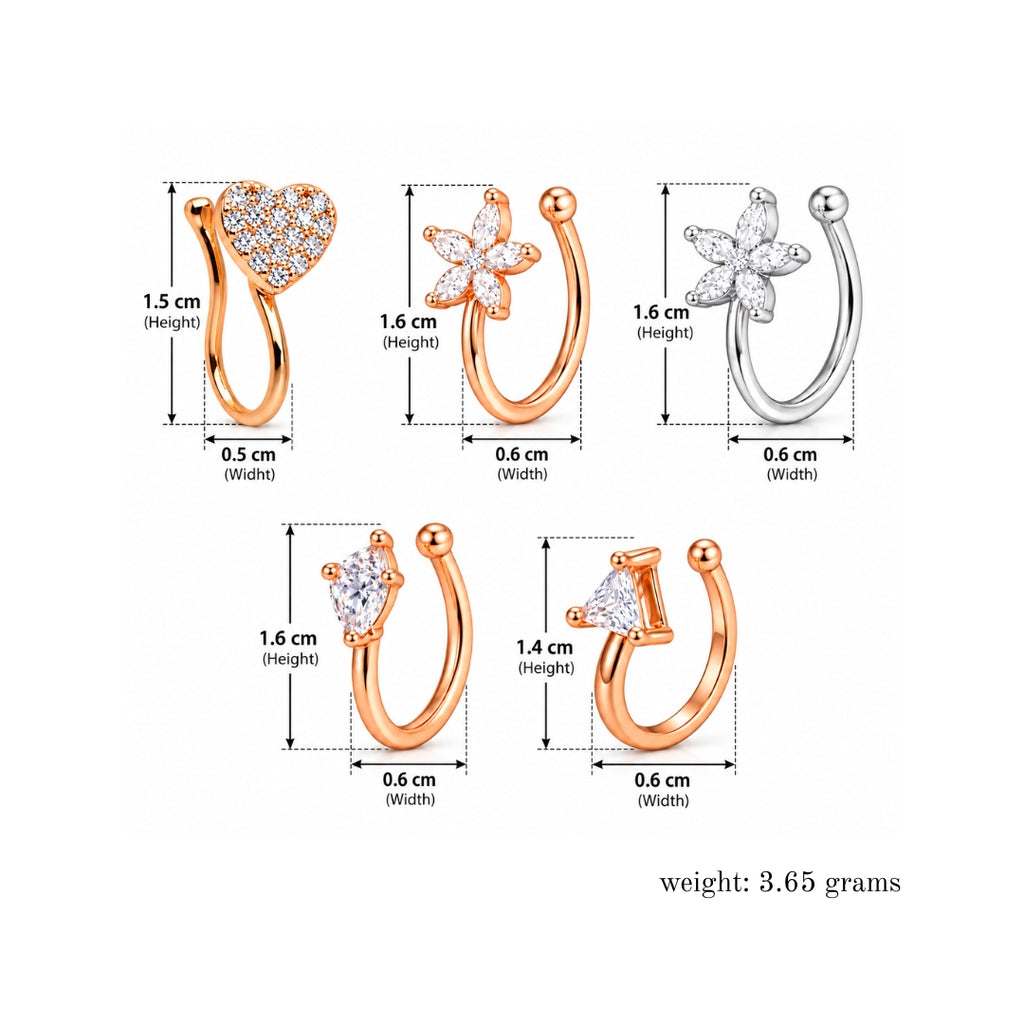 Nilu's Collection Non Piercing Nose Pin for Women