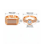 Rose Gold Solitaire Couple Rings for Men & Women
