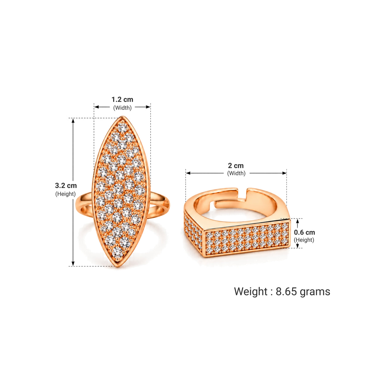 Rose Gold Couple Rings for Men & Women