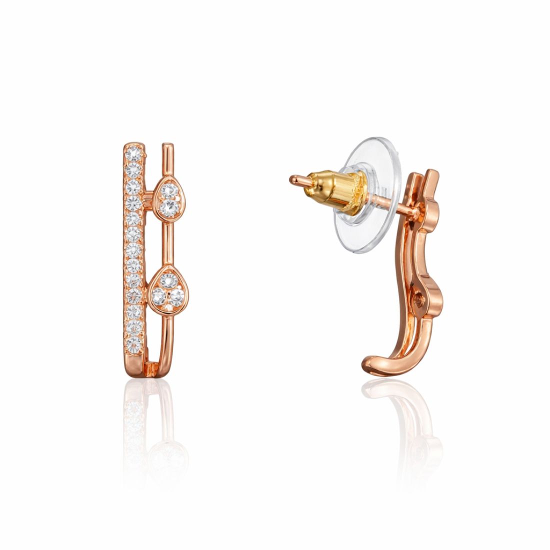 Nilu's Collection Rose Gold Plated Hoop Earrings For Women And Girls