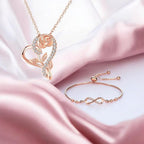 Rose Gold Floral Heart Pendant