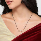 Nilu's Collection Rose Gold Plated Infinity Mangalsutra for Women