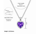 Silver Hert Purple Stone Pendant