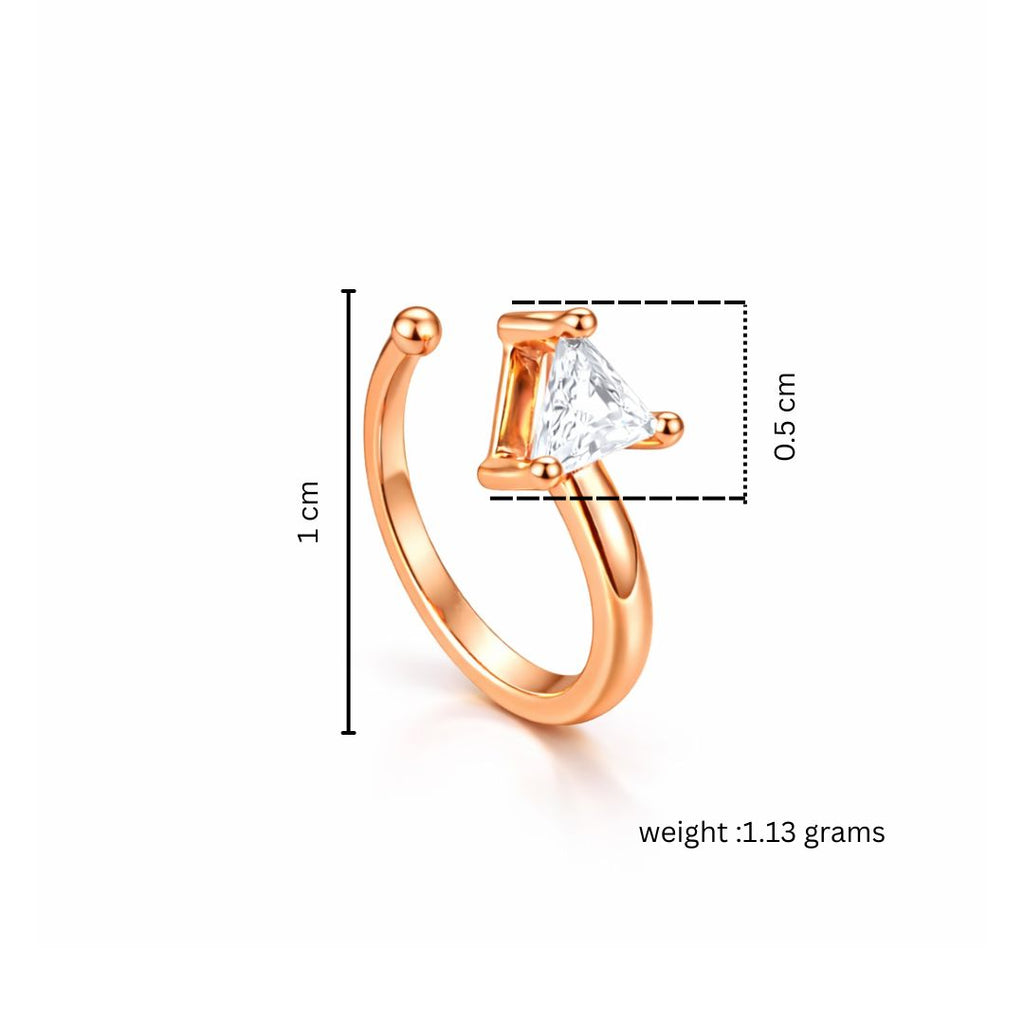 Rose Gold Triangle Non-Piercing Nose Pin
