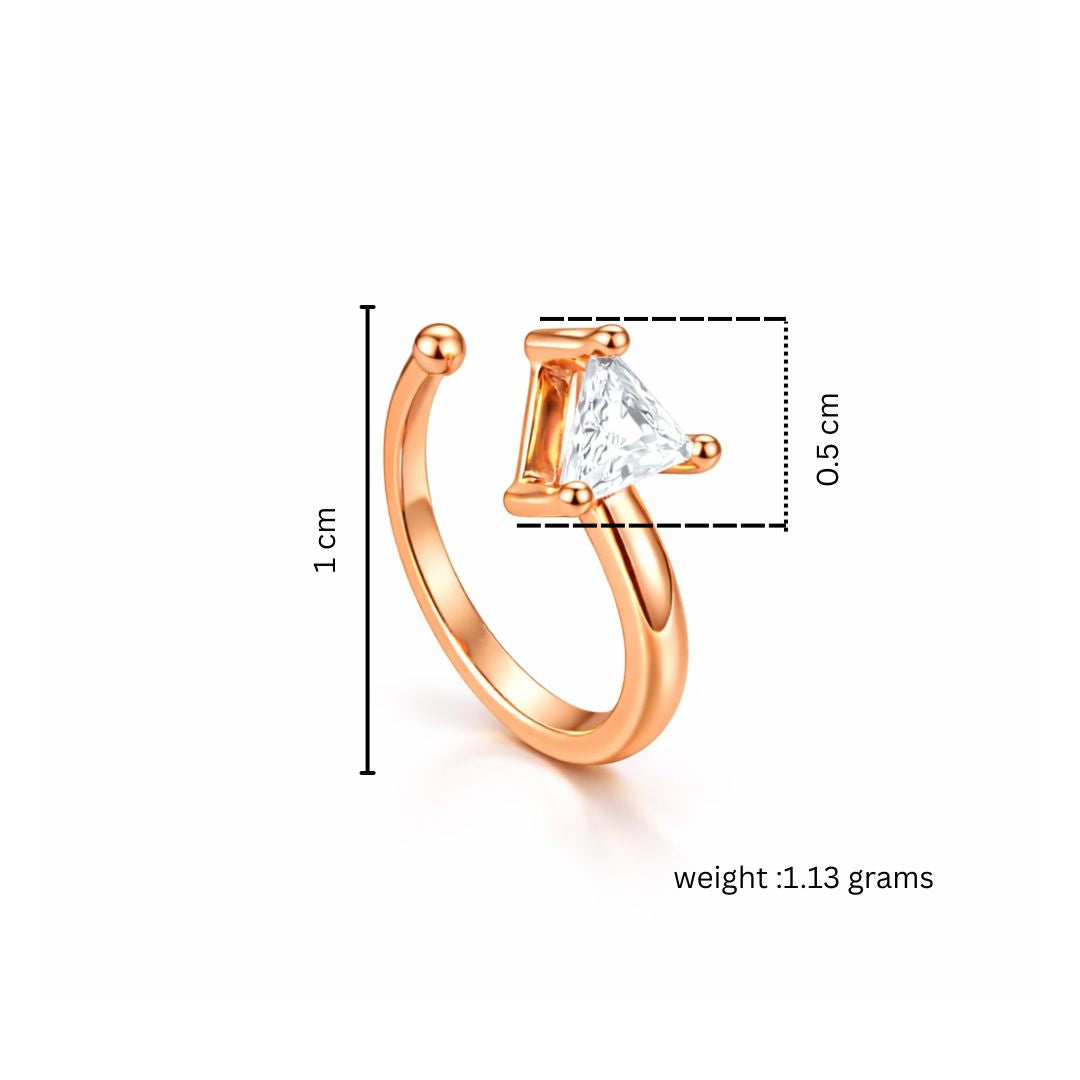 Rose Gold Triangle Non-Piercing Nose Pin