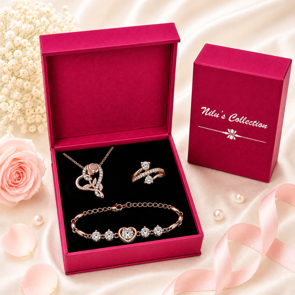 Rose Gold Jewellery Gift Set for Women