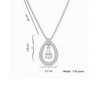 Silver Plated White Cubic Zirconia Studded Pendant for Women