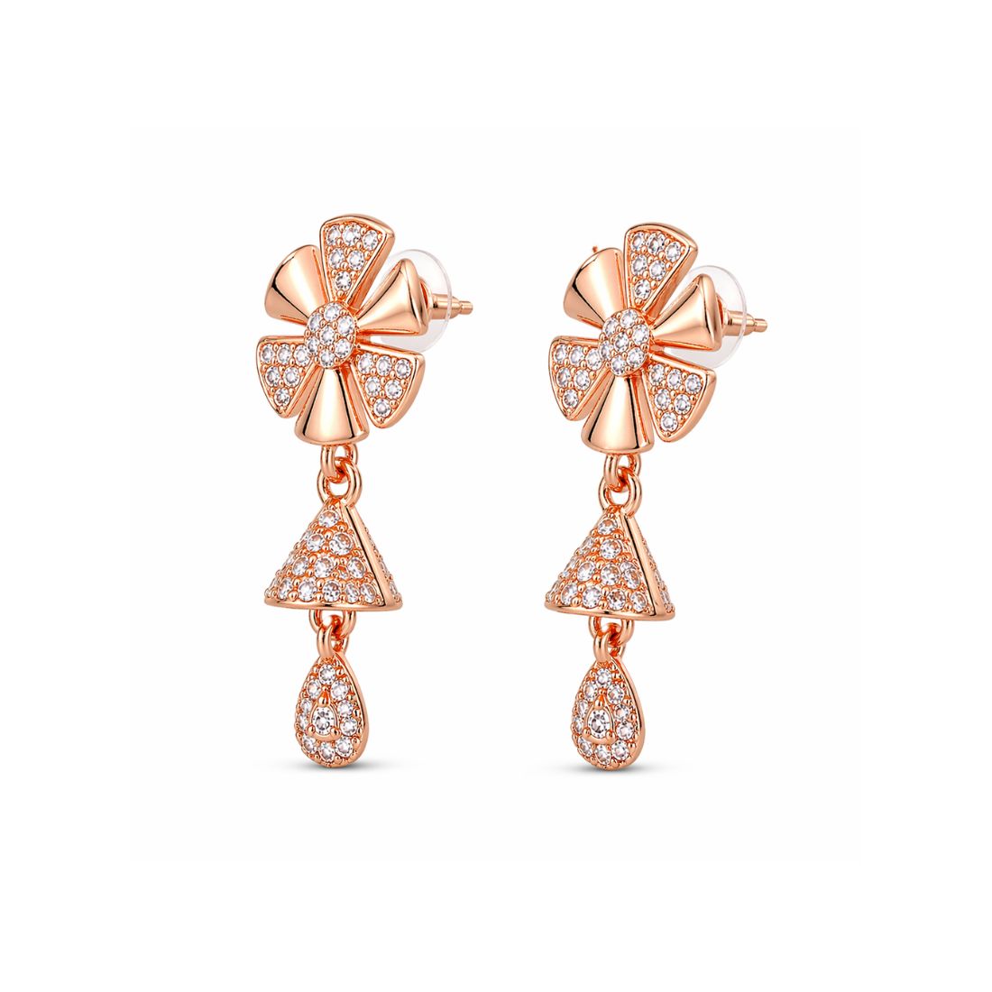 Rose Gold Drop Earrings for Women
