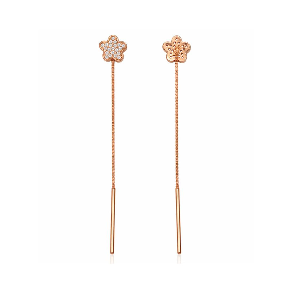 Rose Gold Plated Sui Dhaga Dangle Earrings