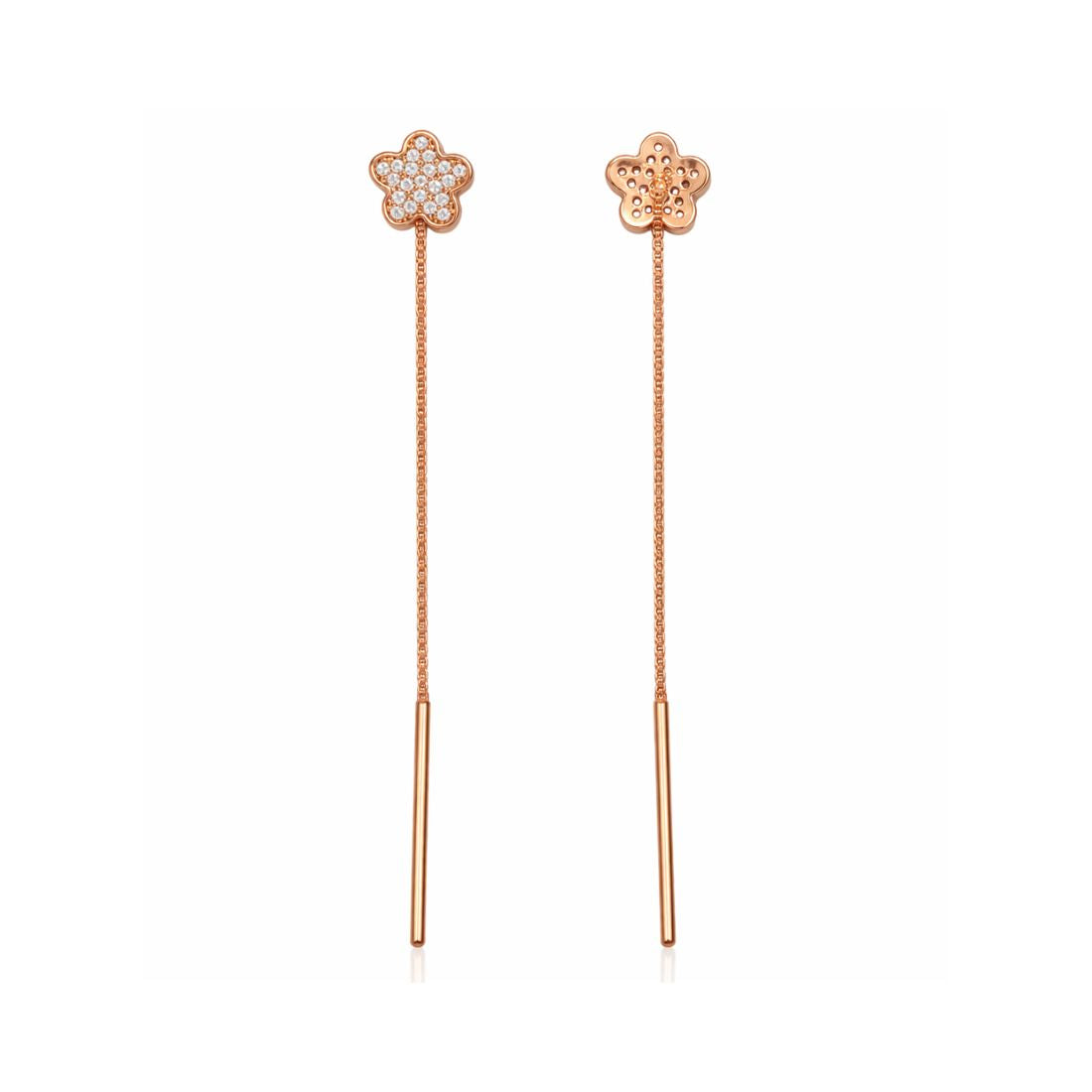 Rose Gold Plated Sui Dhaga Threader Earrings