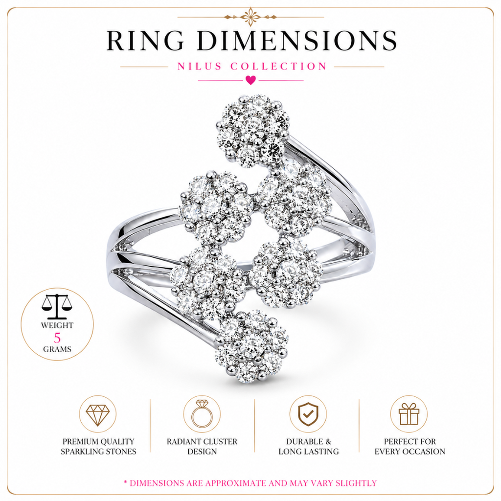 Sliver Plated Adjustable Finger Ring for Women and Girls
