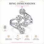Sliver Plated Adjustable Finger Ring for Women and Girls