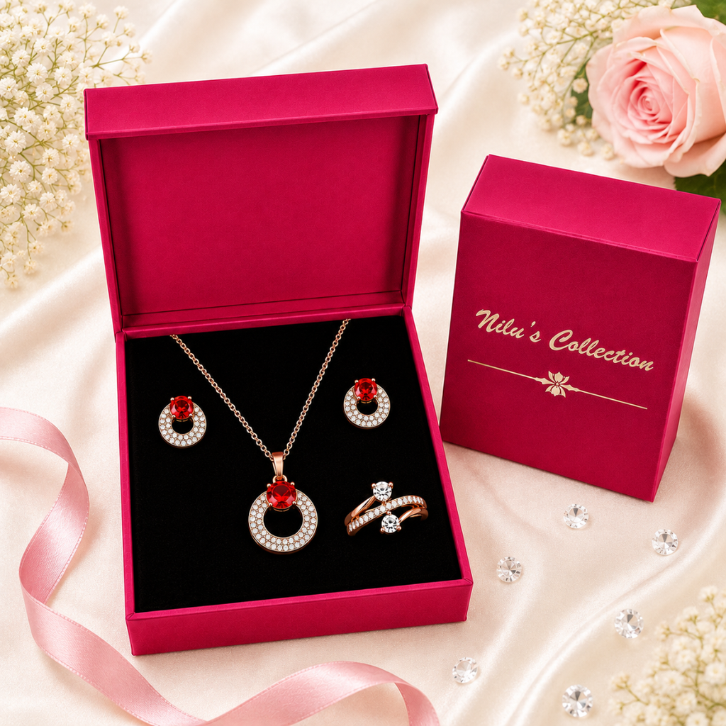 Rose Gold Jewellery Gift Set For Women