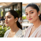 Rose Gold Circular Stud Earrings Set