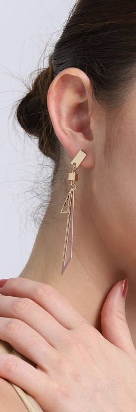 Hollow triangular drop earrings