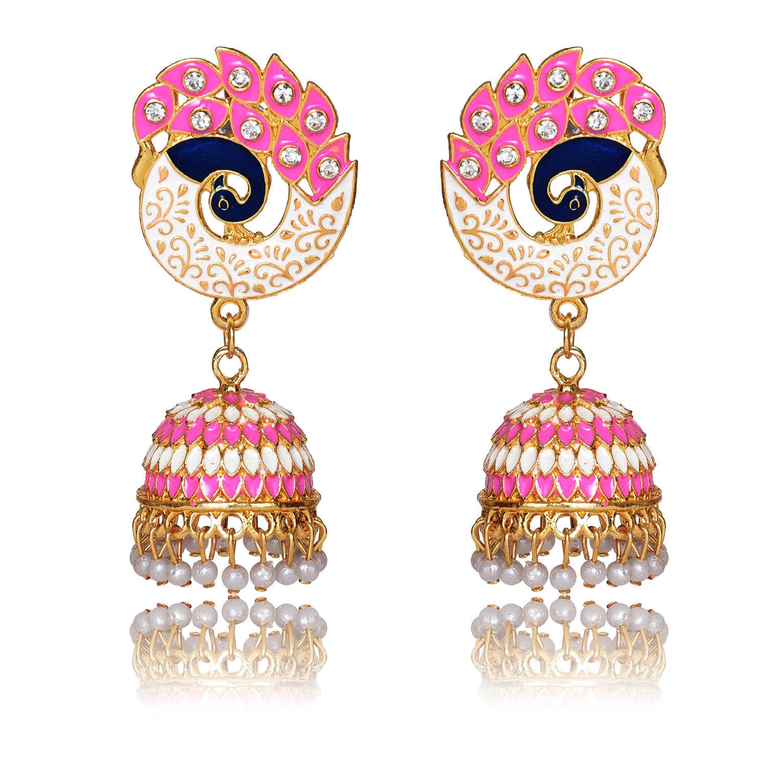 Party & Wedding Collection Peacock Shape Jhumka Earrings for Women and Girls
