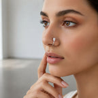 Rhodium Plated Non Piercing Nose Pin