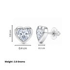 Silver Heart Stud Earrings