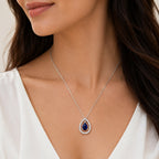 Silver Plated White Cubic Zirconia Studded Pendant for Women
