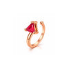 Rose Gold Plated Red Triangle Crystal Non-Piercing Nose Pin