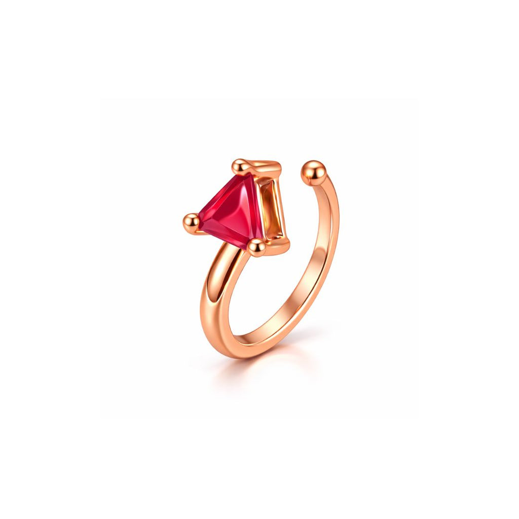Rose Gold Plated Red Triangle Crystal Non-Piercing Nose Pin